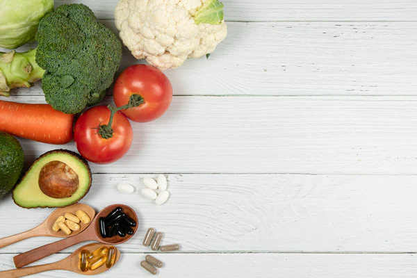 Balanced Diet and Supplement Image