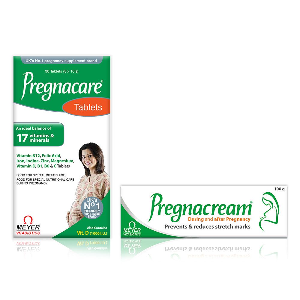 COMBO-Pregnacare-_-Pregnacream-1.jpg Pregnacare with 17 vitamins and minerals tablets combo with pregnacream to prevent stretch mark