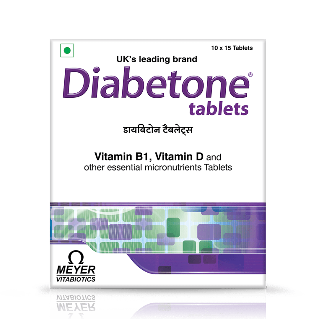 Diabetone-tabs-Front-View_0aeb492c-7c87-47e3-bf98-f5460c3b0464.png Diabetone Tablets - 1 strip of 15 Tablets - Image 1