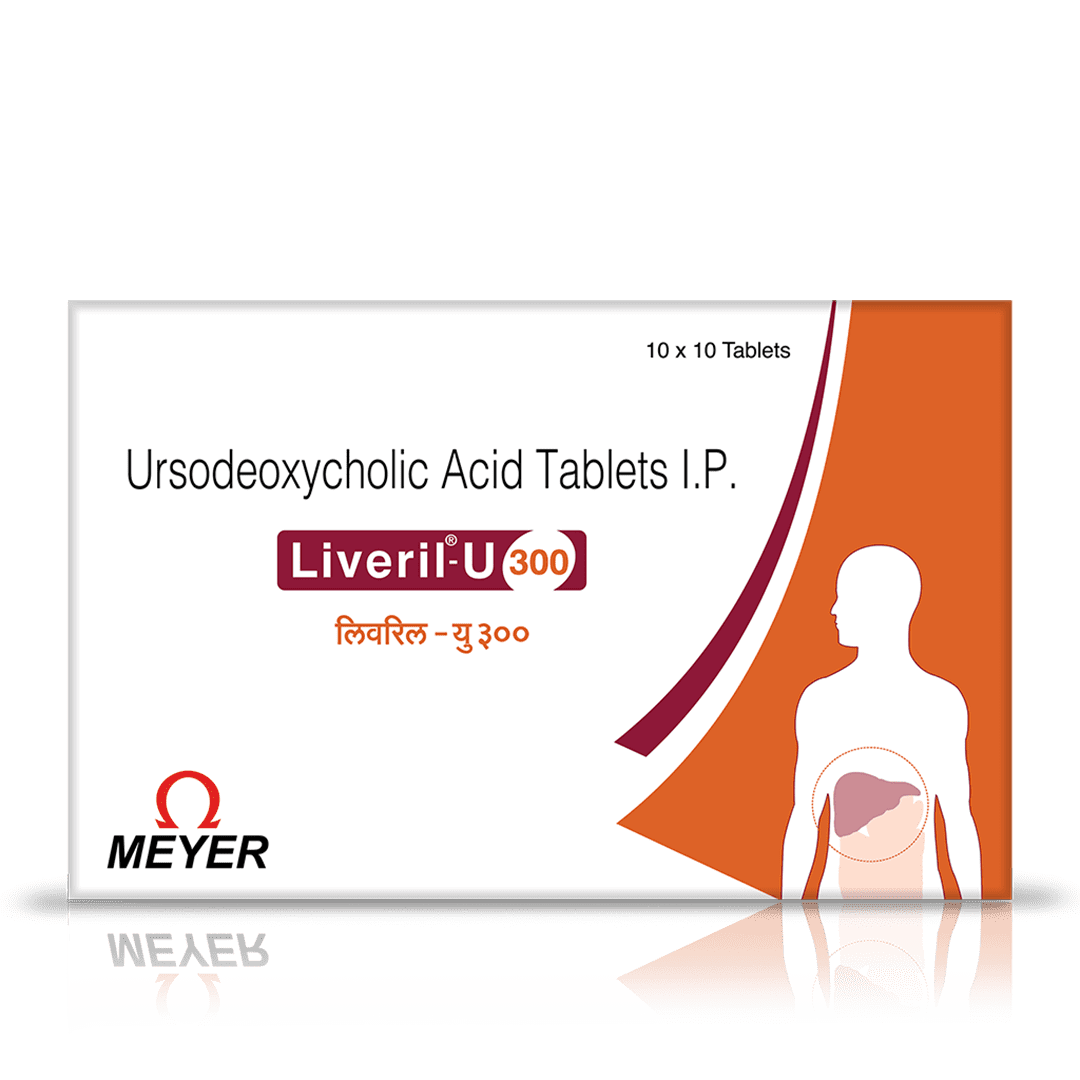 Liveril-U-300-Front-View_34403e72-e843-4184-a6b0-4b9ae1a35166.png Liveril-U 300 10 Tablets 1 Strip - Image 1