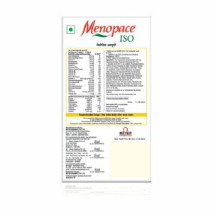 Menopace Iso tablets packaging with product information and specifications