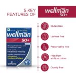 Wellman 50+ Multivitamin Tablets for Men Aged 50+ | Ginseng, Citrus & Amino Acids | Support Health & Vitality | Boost Cognitive & Immune Function | Combo Pack of 2 (30 Veg Tablets Each Pack) - Image 5