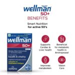 Wellman 50+ Multivitamin Tablets for Men Aged 50+ | Ginseng, Citrus & Amino Acids | Support Health & Vitality | Boost Cognitive & Immune Function | Combo Pack of 2 (30 Veg Tablets Each Pack) - Image 4