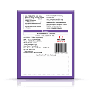 Ultra D3 Nano Drops product page with dosage and manufacturing details.